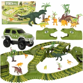 Sacīkšu trase dinozauri automašīnas 240 elementi
