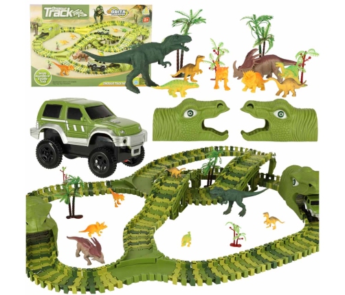 Sacīkšu trase dinozauri automašīnas 240 elementi