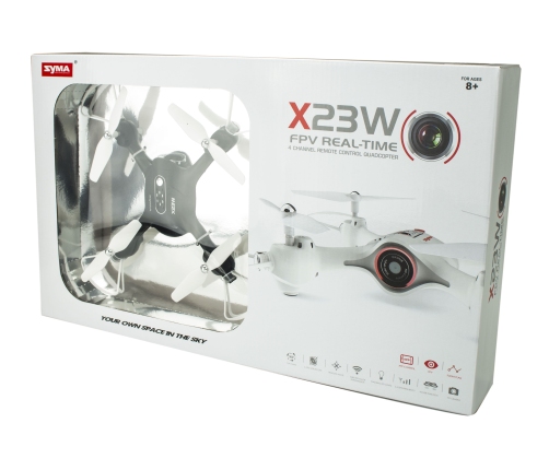 Syma X23W 2.4GHz 4CH FPV Wi-Fi RC drons melns