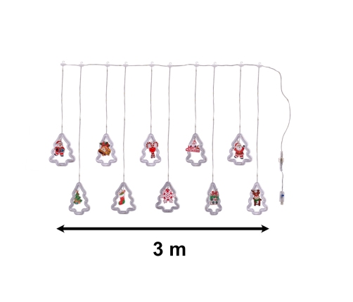 LED Ziemassvētku eglīte attēlu aizkaru gaismas 3m 10 USB spuldzes