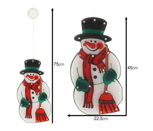 LED piekaramais apgaismojums Ziemassvētku rotājums sniegavīrs 45cm