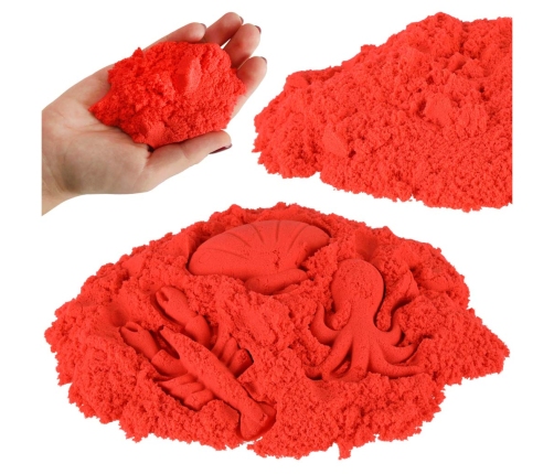 Kinētiskās smiltis 1kg maisiņā sarkanā krāsā