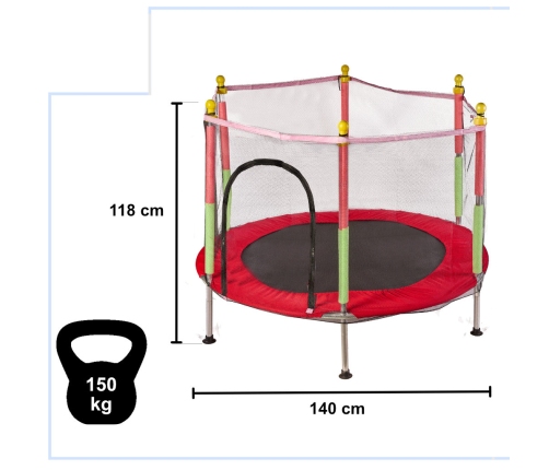 Bērnu dārza batuts 140cm sarkans