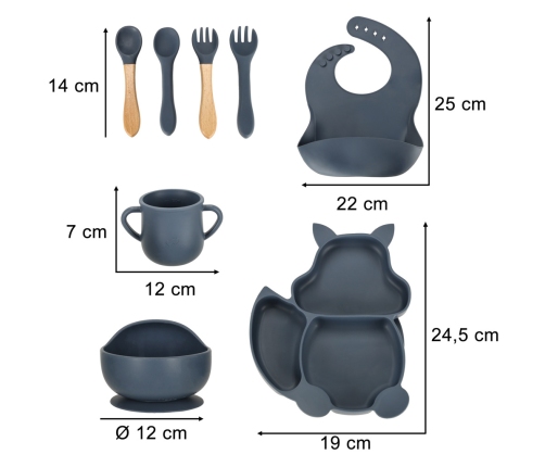 Bērnu silikona trauki vāverīte tumši nē