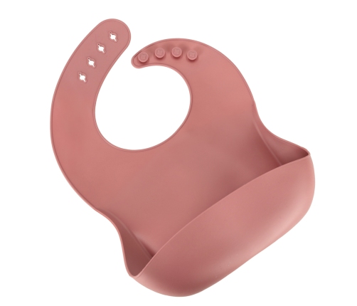 Bērnu silikona trauki vāverīte tumši rozā krāsā