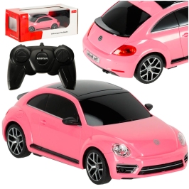 RC auto 1:24 Volkswagen Beetle rozā krāsā