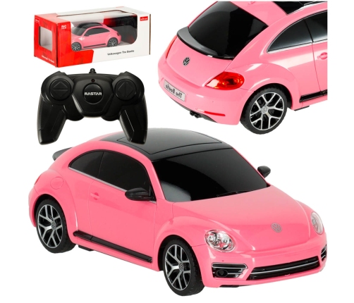 RC auto 1:24 Volkswagen Beetle rozā krāsā