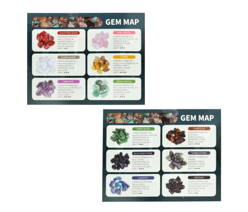 Arheoloģija komplekts akmens minerāli 9 el.