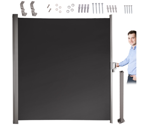 Sānu terases nojume LUARO izvelkamais ekrāns 180 x 400 cm pelēks