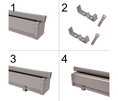 Sānu terases nojume LUARO izvelkamais ekrāns 180 x 400 cm pelēks