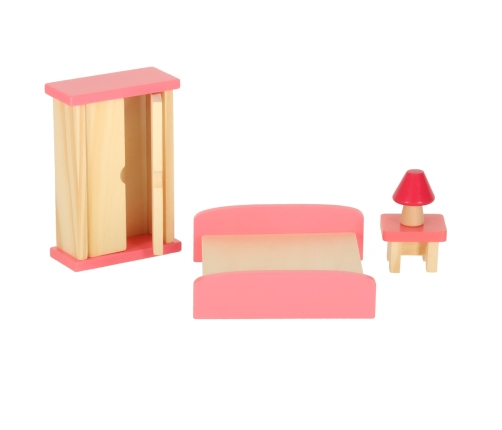 Leļļu mājas mēbeles koka violeta