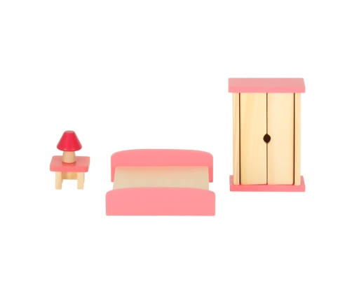 Leļļu mājas mēbeles koka violeta