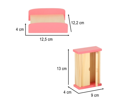 Leļļu mājas mēbeles koka violeta