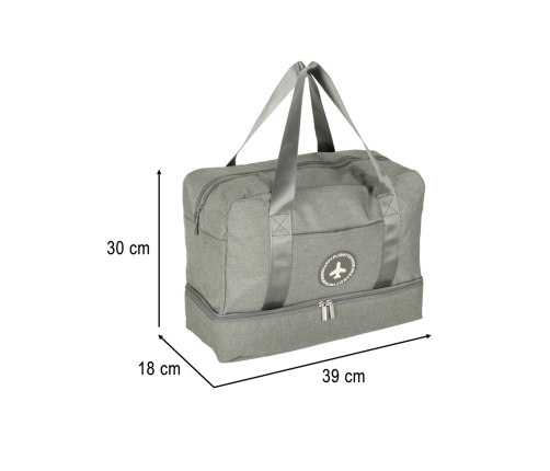 Ceļojumu soma rokas bagāžai 39 x 18 x 30 cm pelēka