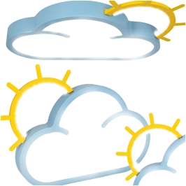 LED griestu lampas plafons bērnu istabai LUMELA + tālvadības pults mākoņzils