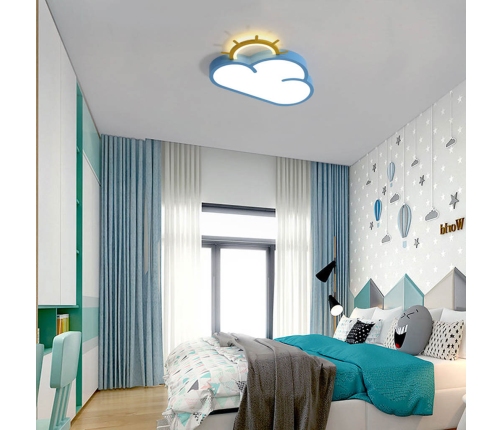 LED griestu lampas plafons bērnu istabai LUMELA + tālvadības pults mākoņzils