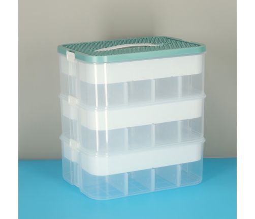 Organizatora kaste rotaļlietu kaste rotaļlietu kaste ar vāku nodalījumiem 3 līmeņu slānis