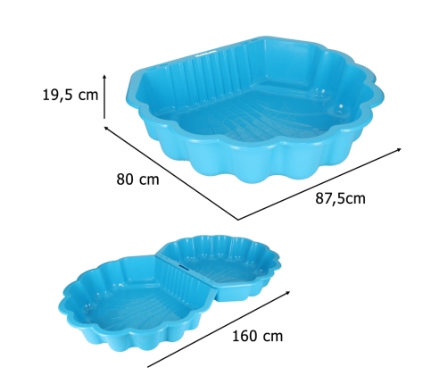 Slēdzams smilšu kaste Shell Twins dubultā zila
