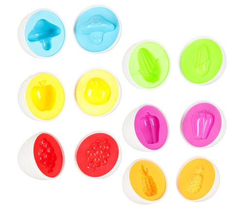 izglītojoša puzle sorteris spēles formas olas montessori augļi dārzeņi 6gab