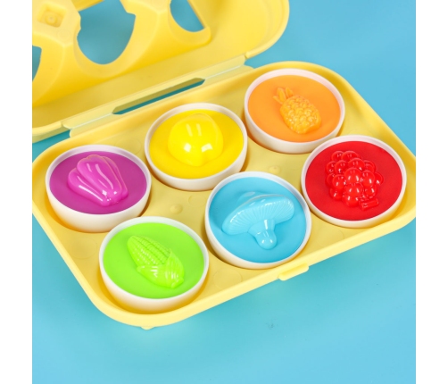 izglītojoša puzle sorteris spēles formas olas montessori augļi dārzeņi 6gab