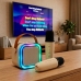 Karaoke komplekts 2 mikrofoni + portatīvais skaļrunis BLUETOOTH USB LED bēšs