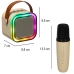 Karaoke komplekts 2 mikrofoni + portatīvais skaļrunis BLUETOOTH USB LED bēšs