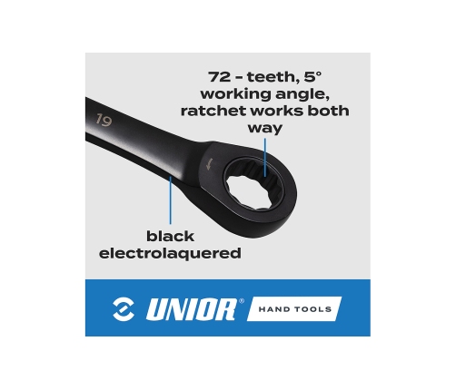 Sprūdrata kombinēto uzgriežņu atslēgu komplekts Unior Unior 160/6CT