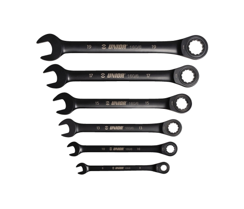Sprūdrata kombinēto uzgriežņu atslēgu komplekts Unior Unior 160/6CT