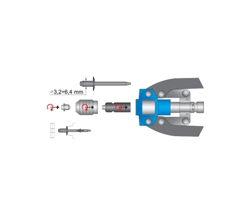Rokas kniedēšanas komplekts Unior 1301/6