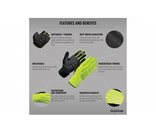 GripGrab зимние перчатки GripGrab Ride Hi-Vis Waterproof XXL