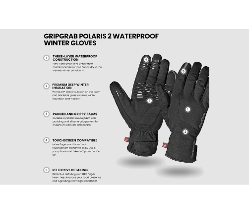 GripGrab ziemas cimdi GripGrab Polaris 2 Waterproof Winter S