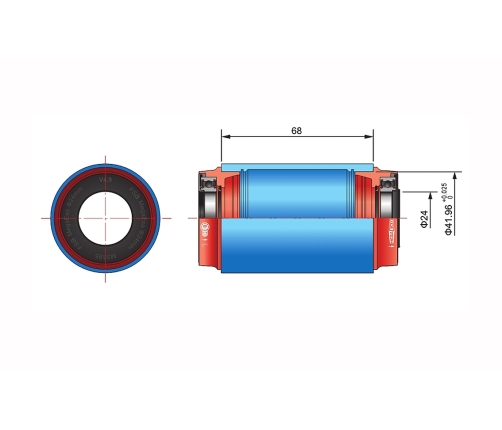 Monobloka vārpstas adapters FSA MTB M3/42x68 CF