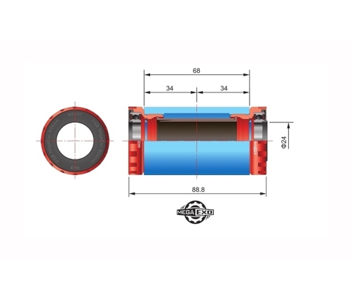 Monobloka vārpsta FSA MegaExo BB-6200 Road