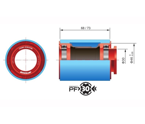 Monobloka vārpsta FSA PF30 MTB