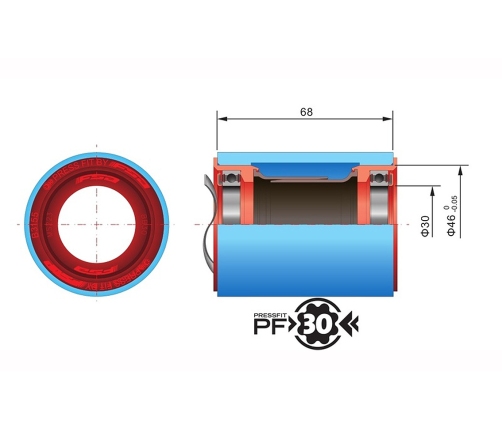 Monobloka vārpsta FSA PF30 Road