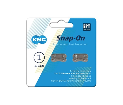 Ķēdes savienotājs KMC Snap-On Narrow EPT Silver