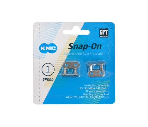 Ķēdes savienotājs KMC Snap-On Wide EPT Silver