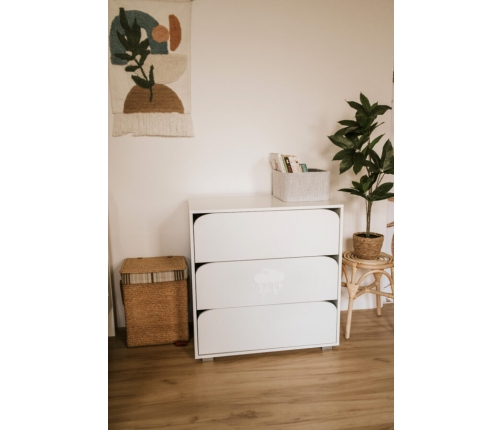 Kumode ar pārtinamo galdiņu Klups NEL CLOUD WHITE