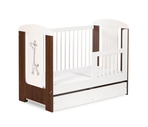 Bērnu gulta Klups SAFARI GIRAFFE WHITE-WALNUT 120x60
