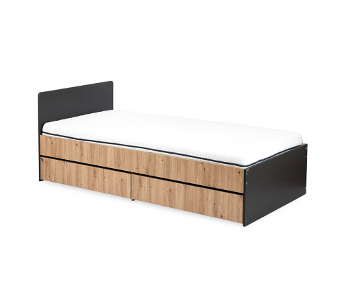 Подростковая кроватка 204x94 with bedding container Klups DALIA ANTHRACITE-OAK