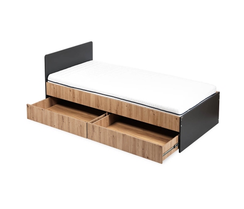 Подростковая кроватка 204x94 with bedding container Klups DALIA ANTHRACITE-OAK