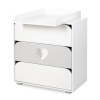 Комод c пеленальным столиком Klups NEL HEART WHITE-GREY Комод c пеленальным столиком Klups NEL HEART WHITE-GREY