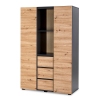 Трехсекционный шкаф Klups DALIA ANTHRACITE-OAK