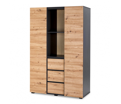 Трехсекционный шкаф Klups DALIA ANTHRACITE-OAK