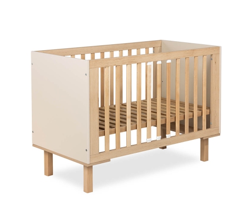 Bērnu gulta KLUPS ar aizsargbarjeru LAURA CHAMPAGNE-BEECH 120x60