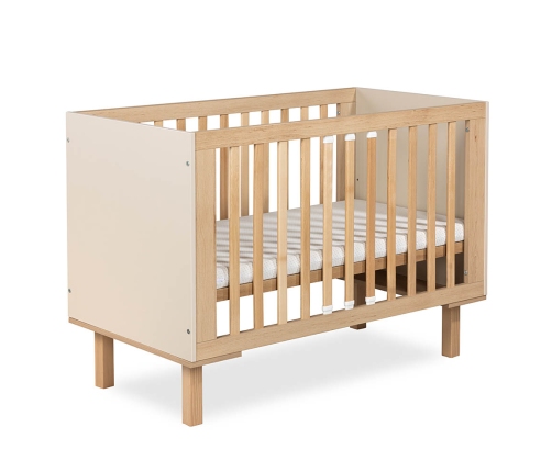 Bērnu gulta KLUPS ar aizsargbarjeru LAURA CHAMPAGNE-BEECH 120x60