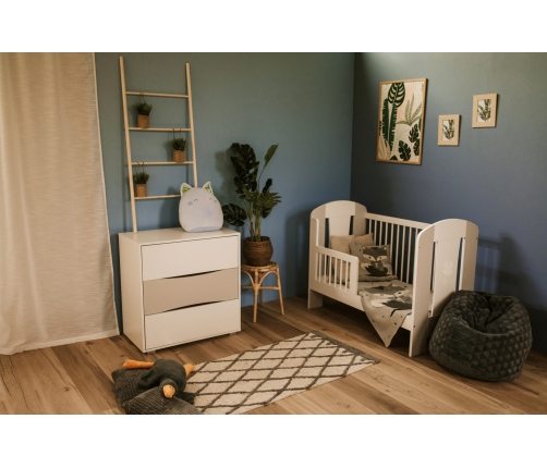 Kumode ar pārtinamo galdiņu Klups NATI WHITE-GREY