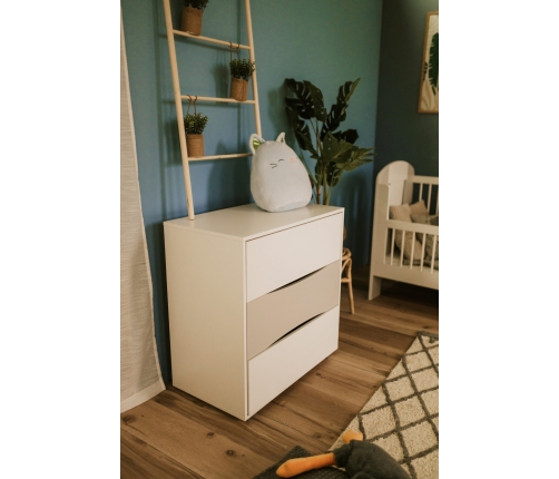 Kumode ar pārtinamo galdiņu Klups NATI WHITE-GREY