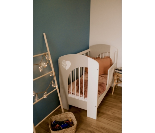 Детская кроватка Klups NEL HEART WHITE-GREY 120x60