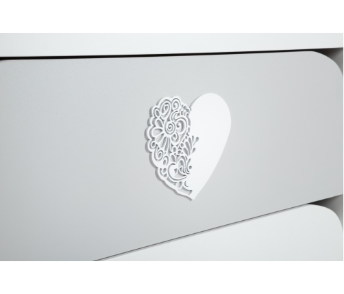 Kumode ar pārtinamo galdiņu Klups NEL HEART WHITE-GREY